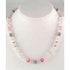 Rose Quartz and Crystal Necklace