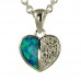 Synthetic Opal and Cubic Zirconia Heart and Crystal Necklace