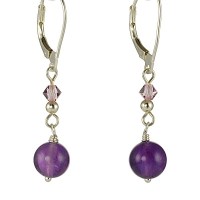 Amethyst and Swarovski Crystal Earrings