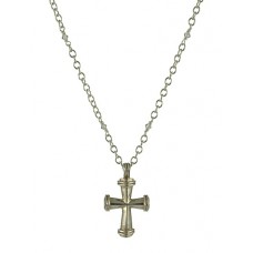 Crystal Linked Necklace with Cross Pendant