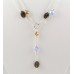 Double-Stranded Smoky Quartz and Swarovski Crystal "Y" Necklace