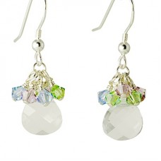 Flat Pear Swarovski Crystal Earrings