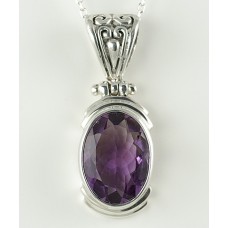 Highly Faceted Oval Amethyst Pendant