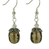 Smoky Quartz Pineapple Earrings