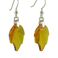 Swarovski Crystal Leaf Earrings