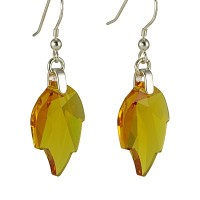 Swarovski Crystal Leaf Earrings