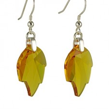 Swarovski Crystal Leaf Earrings